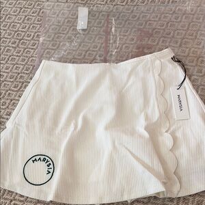 Marysia Steffe White Mini Tennis Skirt with scallop side trim